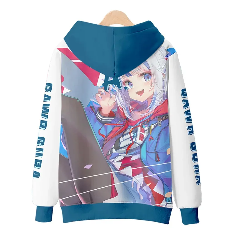 

aaa12 32022 new anime Gawr Gura cosplay 3D printing hoodies unisex harajuku casual four seasons zipper hooded men Clothes