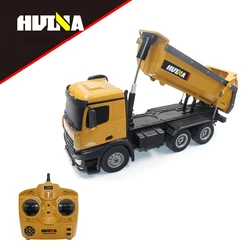 Huina 1/14 Large Rc Dump Truck 10 Channel Alloy Remote Control Engineering Vehicle Beach Electric Toys