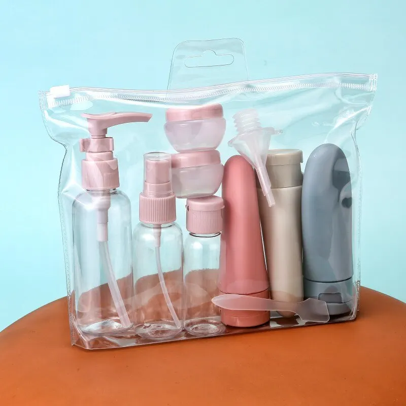 11 Pcs Travel Cosmetic Bottle Set Portable Reusable Sub-bottling Tool For Toner Shampoo Body Wash Cream & Lotion for Travel