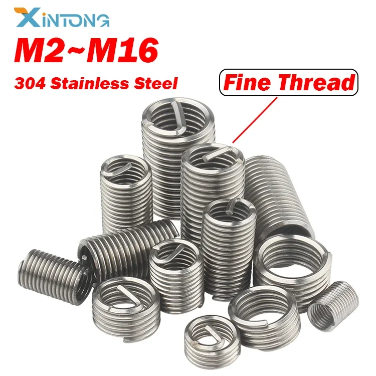 

Fine Thread Helicoil Thread Repair Insert M6 M8 M10 M12 to M16 Wire Thread inserts Bushing Sleeve Repair Kit 304 Stainless Steel