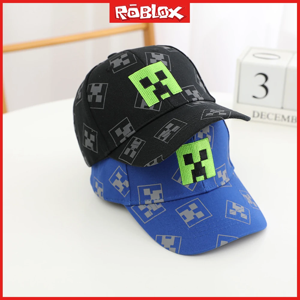 Roblox New Cartoon Printed Children Cap Baseball Cap Spring and Autumn New Baby Cartoon Cap Korean Version Visor Hat Kids Gift