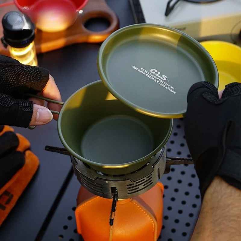 

Ultralight 304 Stainless Steel Snow Peak Bowl - Foldable Camping Cookware for Hiking & Picnics, Magnetic Base for Direct Heating