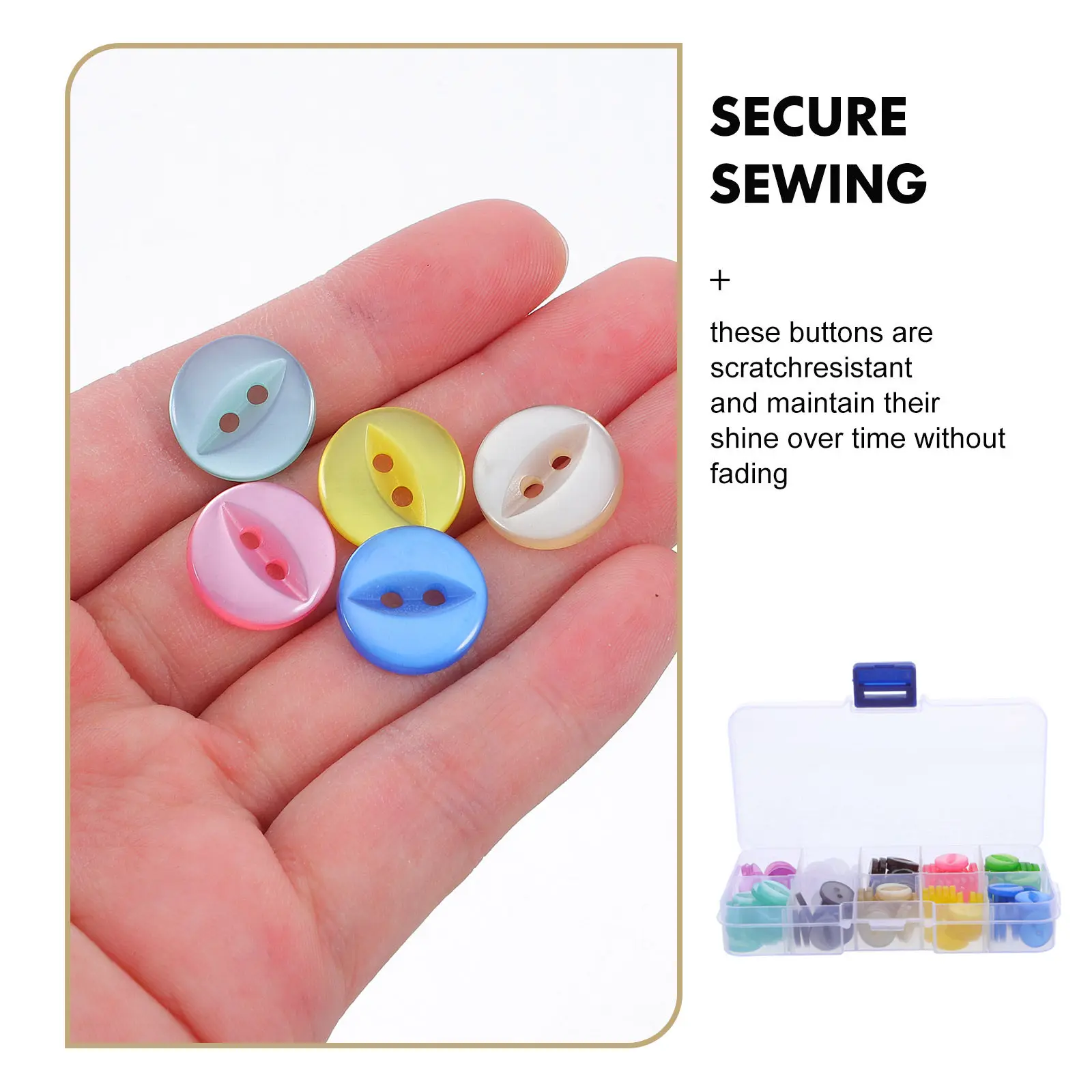 1 Box Fish Eye Resin Buttons Two Hole Round 14mm Multiple Colors Assorted Clothing Fasteners Shirt Sweater DIY Craft Buttons