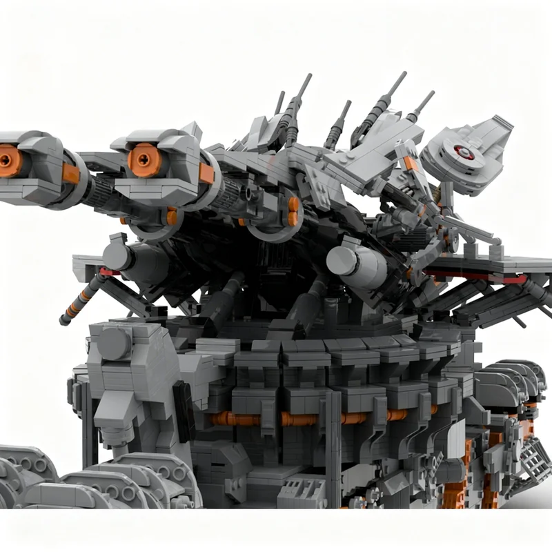 6235pcs MOC Train Alteisen MK.VI Particle Cannon Trailer Model Building Blocks Architecture Toy Christmas Gift Birthday DIY Idea