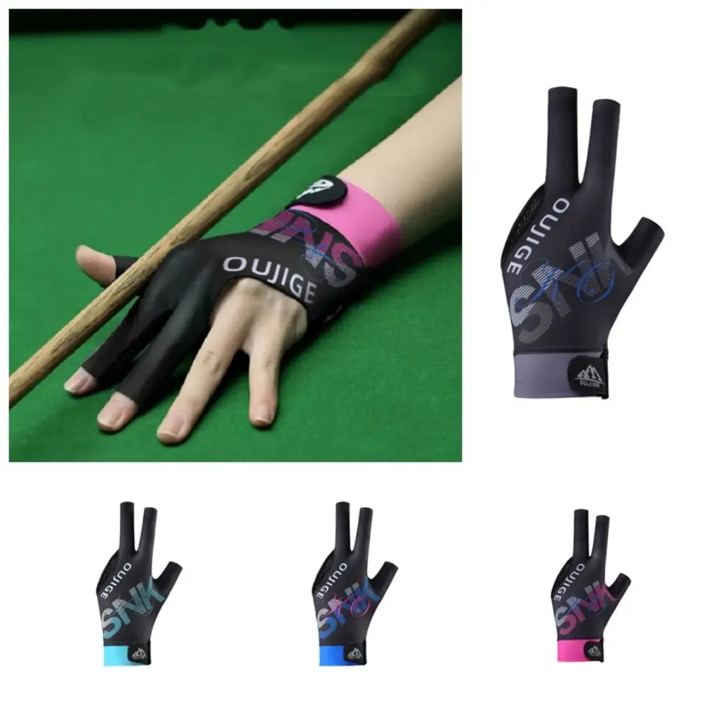 1 Pc Left Hand Billiards Gloves Three Finger Wear-resistant Snooker Glove Professional Pool Table Accessories Training Equipment