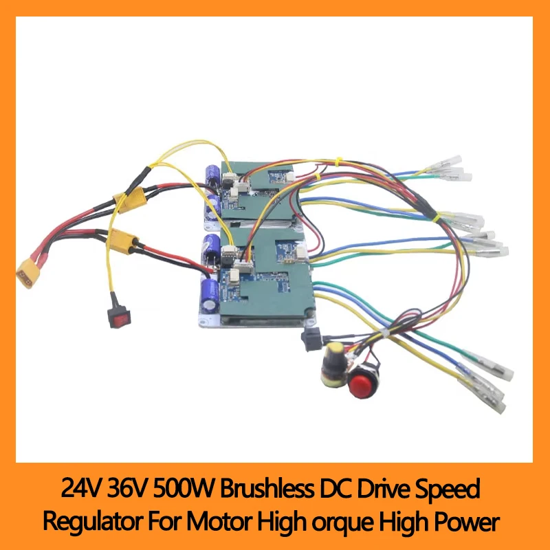 

24 В, 36 В, 500 Вт, бесщеточный регулятор скорости привода постоянного тока для двигателя, высокая мощность, программирование, автоматизация ПЛК