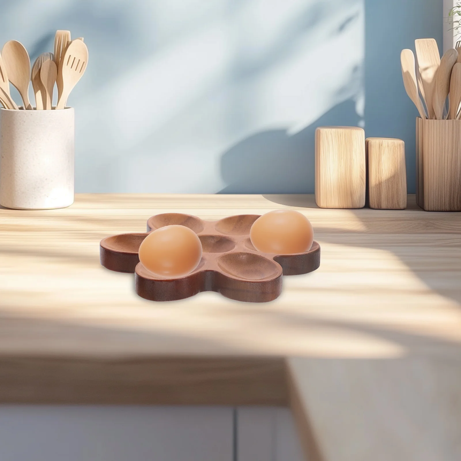 

7 Grid Wooden Egg Holder Creative Rustic Egg Tray Organizer Storage Box Countertop Fresh Eggs Holder Fresh Eggs Storage