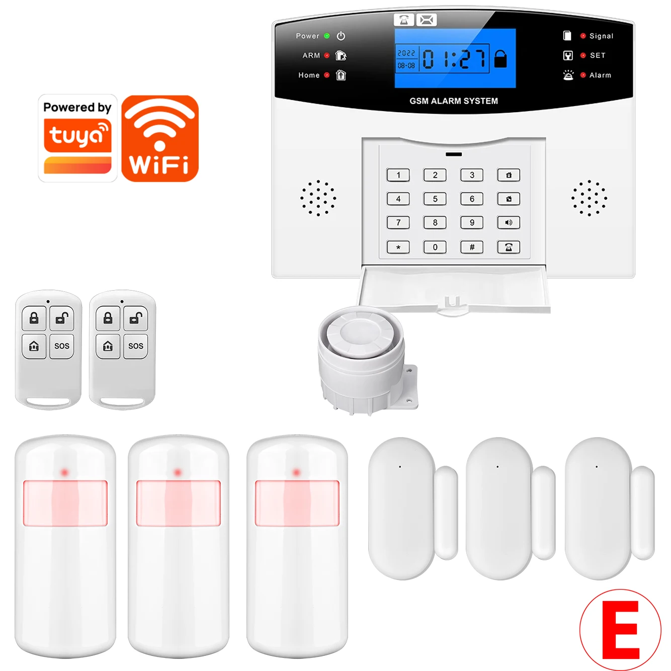 GSM WiFi Smart Alarm System, Wireless DIY Smart Home Security System With APP Control,Works with Alexa,for Houses,Apartments