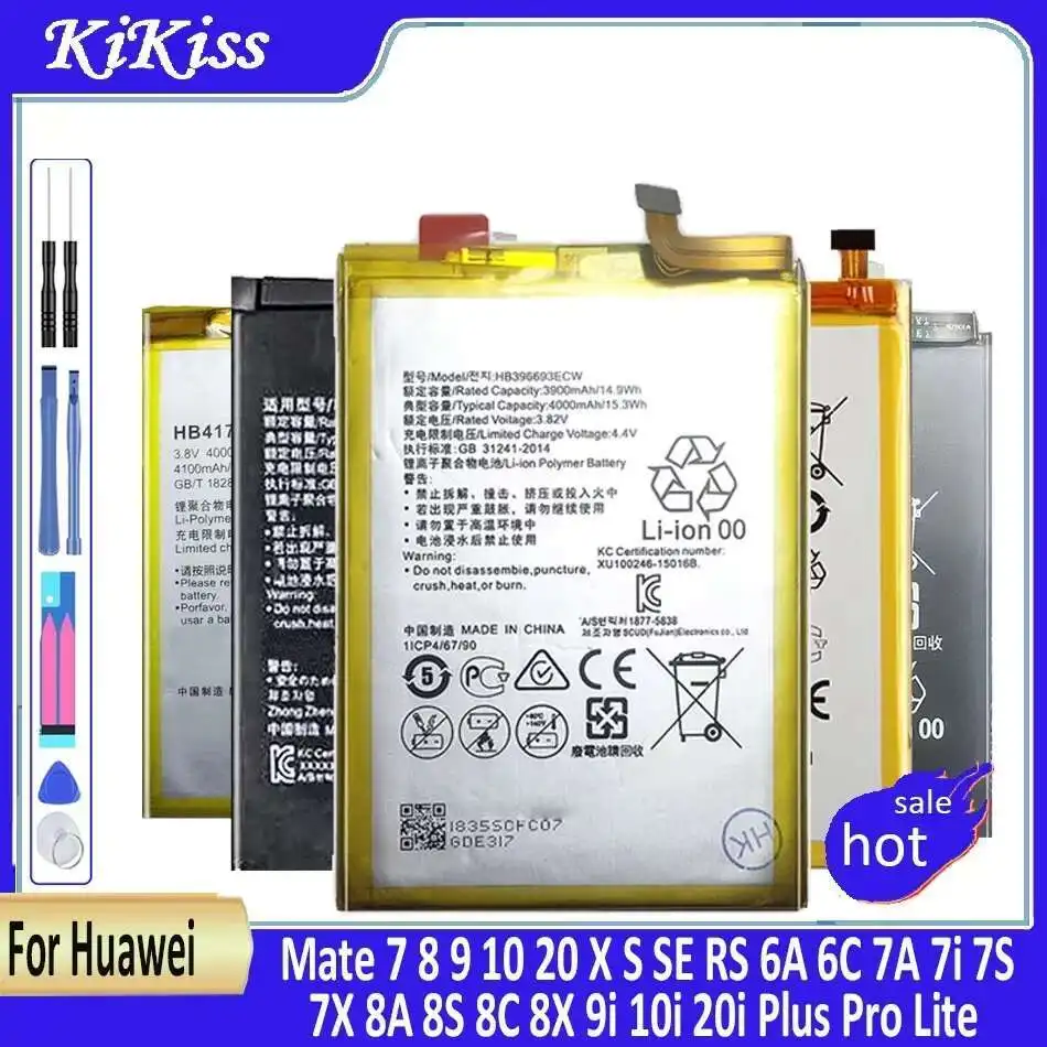 

Battery For Huawei Honor/Mate 7 8 9 10 20 X S SE RS 6A 6C 7A 7i 7S 7X 8A 8S 8C 8X 9i 10i 20i Plus Pro Lite/P8 lite 2017