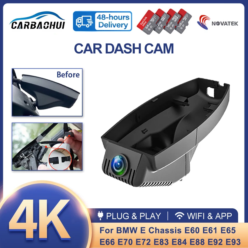 

New Plug and Play 4K UHD Wifi Car DVR Camera Dash Cam for BMW E39 E46 E53 E60 E61 E66 E70 E82 E84 E87 E89 E90 E91 E93 2002-2014