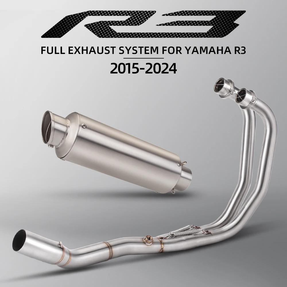 

For Yamaha YZF R25 R3 MT03 2015-2024 Motorcycle Exhaust Full System Leo Muffler Modified Header Front Pipe Slip On Carbon Fiber