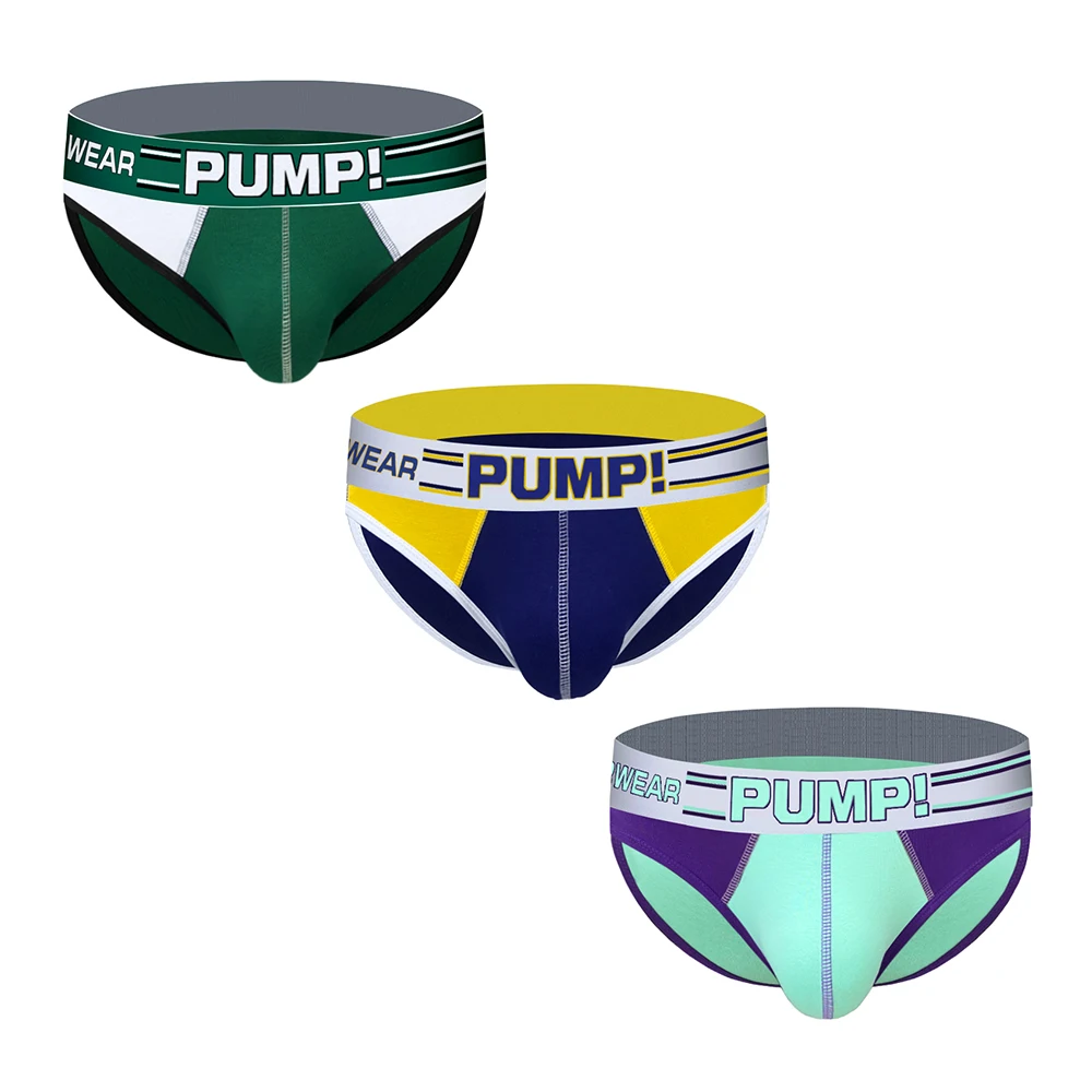 

3pcs Men's Sexy Low Waist Breathable Bulge Bag Comfortable Breathable Briefs, Fashion Color Block Panties, Men's Underwear