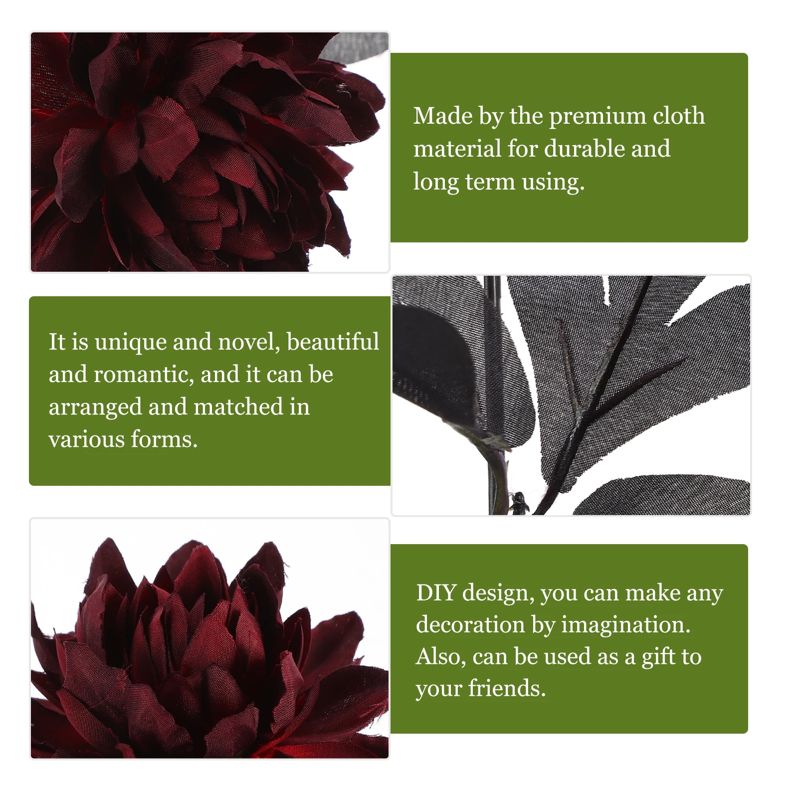 

10Pcs Artificial Dalia Flowers Premium Cloth Simulation Flower Decor for Home Wedding Party Rustic Farmhouse Decorative Plant