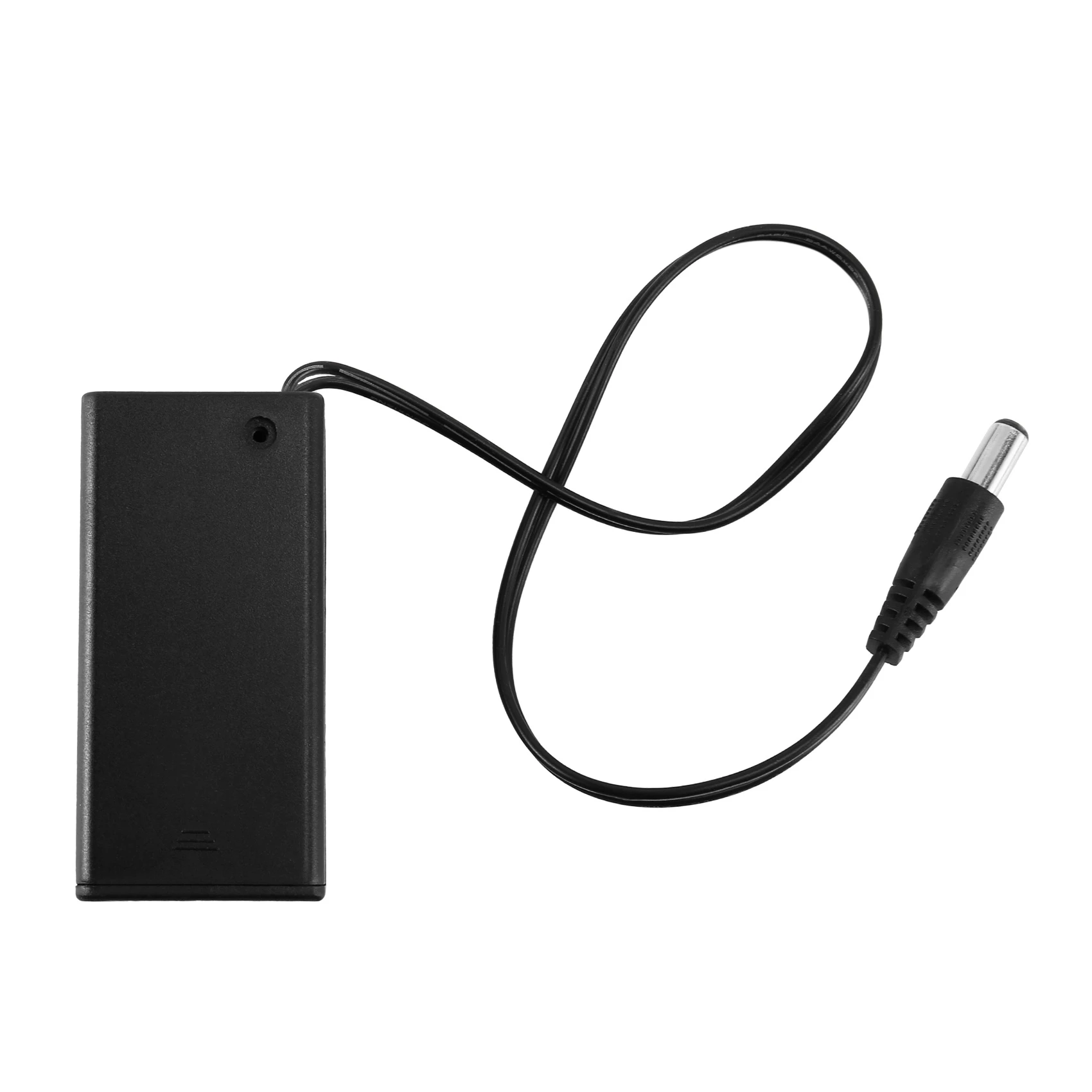 ABAN DC 9V PP3 Battery Holder Box Case Wire Lead ON/OFF Switch Cover + 2.1mm Plug