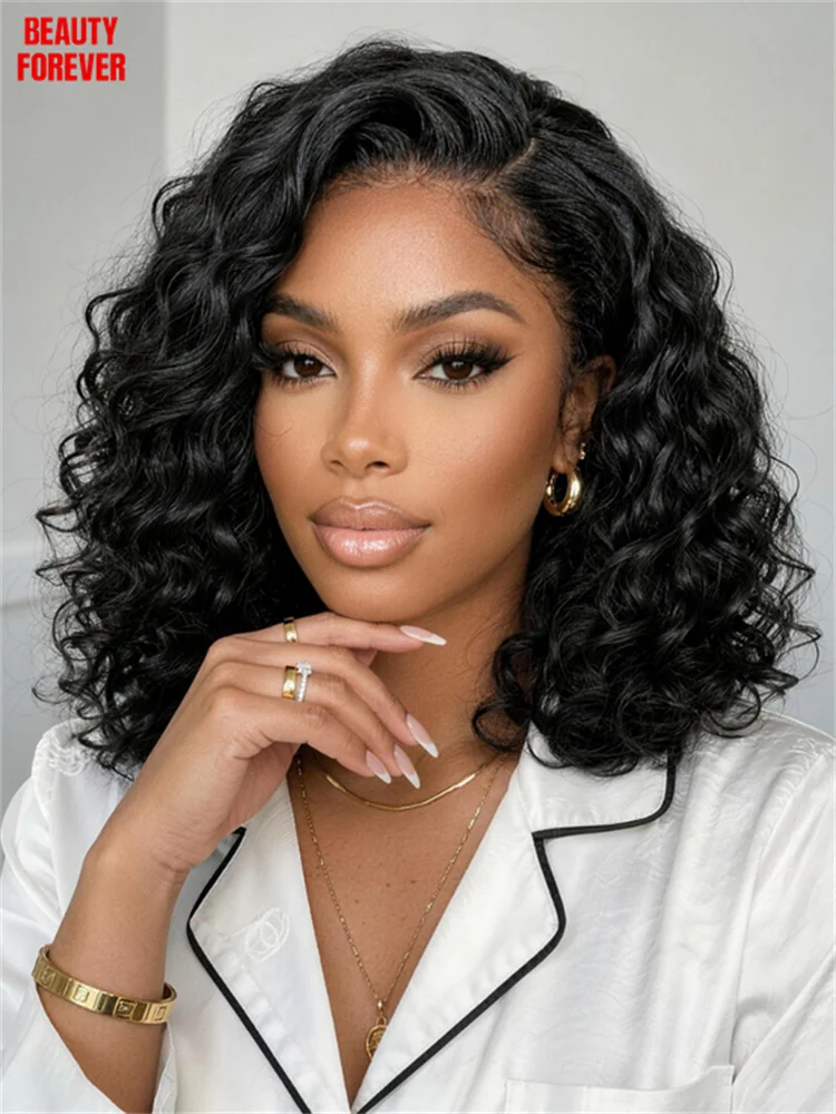 

Beautyforever Density 220% Water Wave Bob Human Hair Wig 6x4 Pre Cut Lace Pre Bleached Knots Glueless Bob Wig Ready to Wear