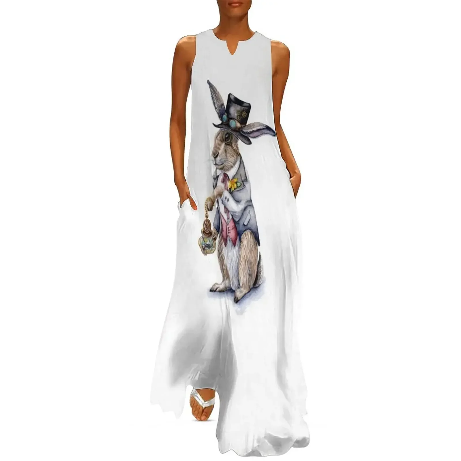 

Steampunk March Hare Rabbit Long Dress african dresses for woman sexy dress prom dress 2025