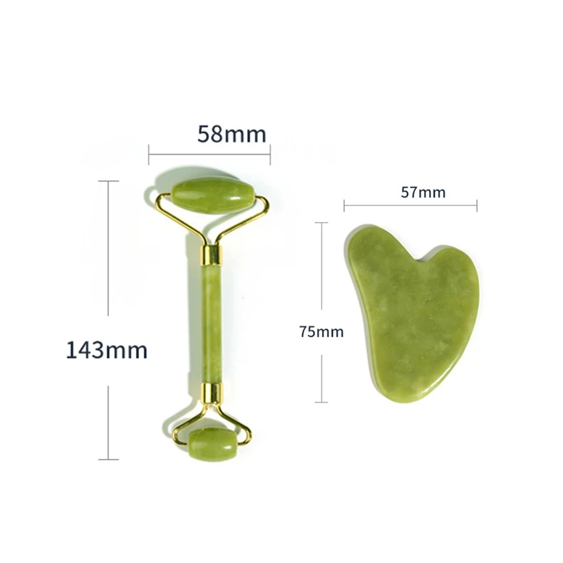 1pc Facial Massage Roller Plate Double/Single Heads Jade Stone Massager Eye Face Neck Thin Lift Relax Slimming Tools