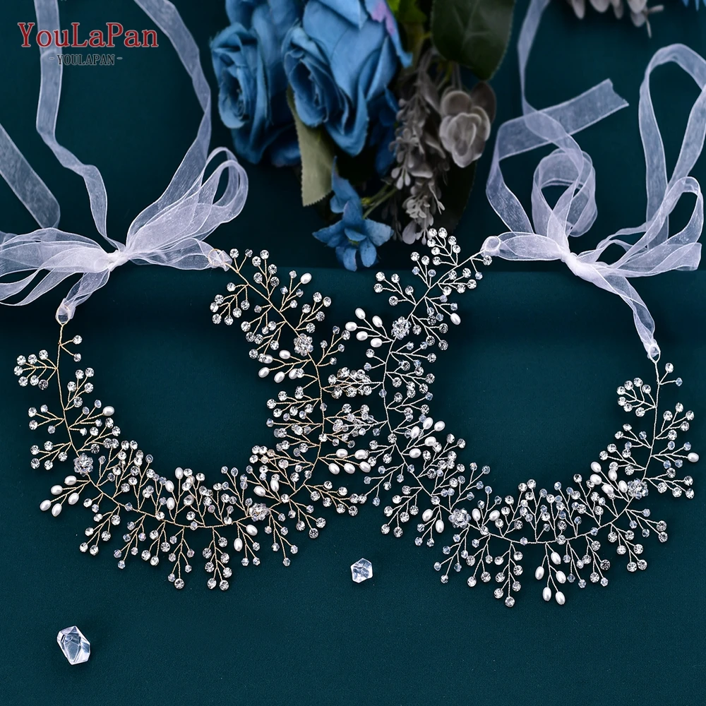 YouLaPan – diadème de mariée en cristal, bandeau en perles pour femmes et filles, accessoires de cheveux de mariage, bijoux faits à la main, couvre-chef HP10