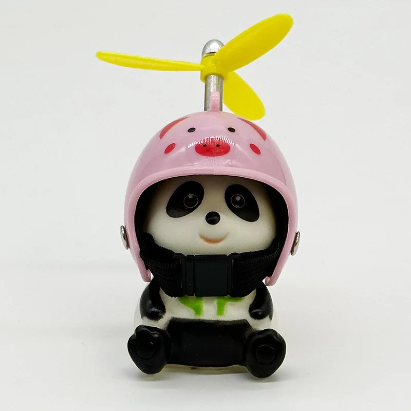 1set Cute panda For Motorcycle Bicycle Rubber Mini Duckling Motorbike Ornaments Accessories