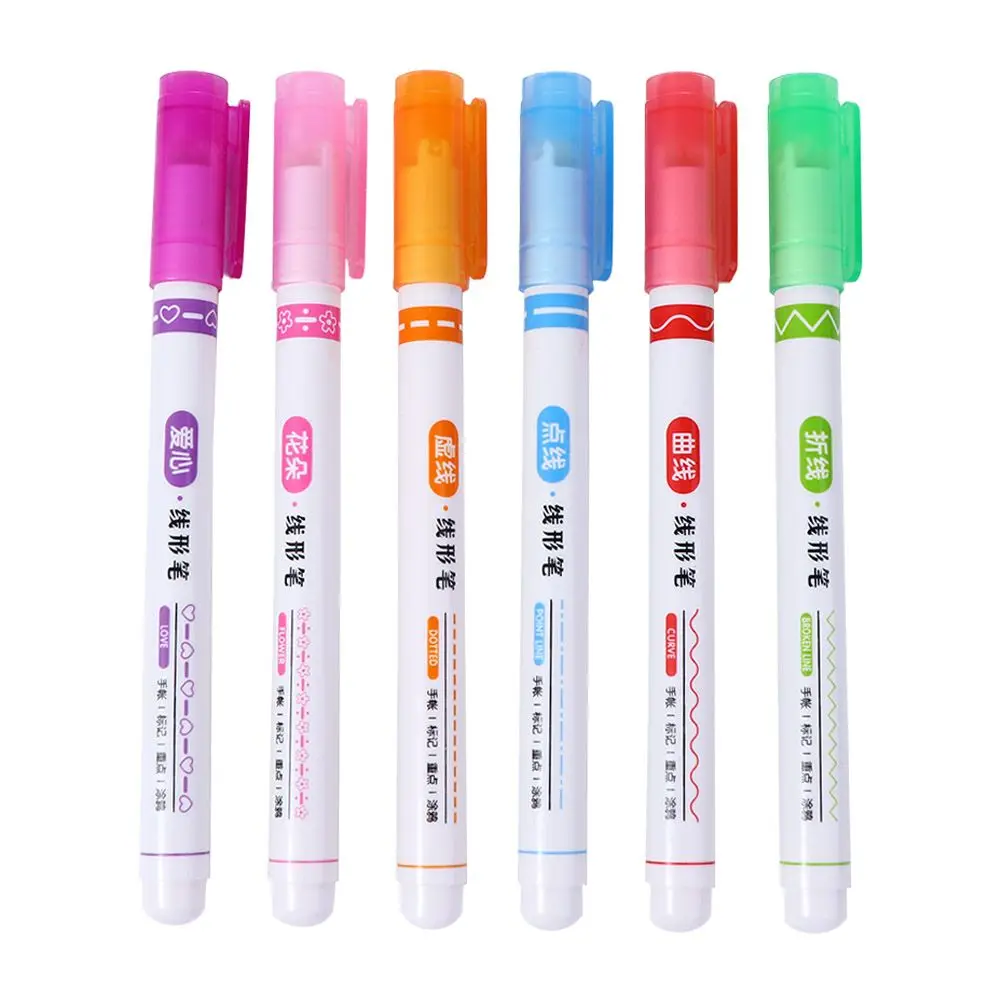 

Scrapbook Colored Pens Journaling Multiple Pattern Fine Point Pen Fine Tip Markers Curve Line Marker Curve Line Highlighter Pen