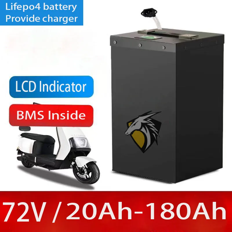 

72V 20ah 40ah 60ah 80ah 100ah 120ah 150ah 180ah lifepo4 batteria al litio BMS per 500W 800W 1000W 1500W 2000W 3000W Veicolo