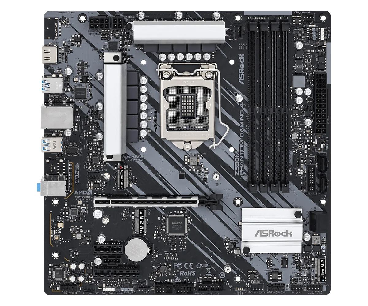 ASRock Z590M Phantom Gaming 4 Motherboard  Intel Z590 LGA 1200 DDR4 128GB support 11600 11500 10325 10900 10400 cpu ATX NVMe SSD