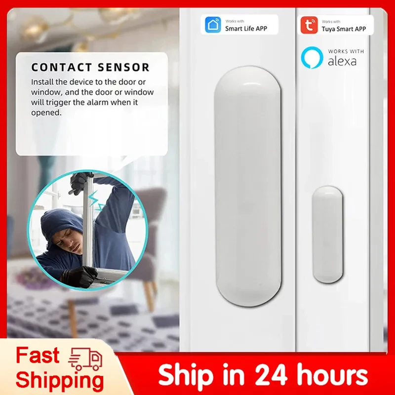 Tuya Door Window Magnetic Sensor Zigbee Wireless Mini Connection Smart Home Wireless Door Detectors Magnetic Automation Yandex