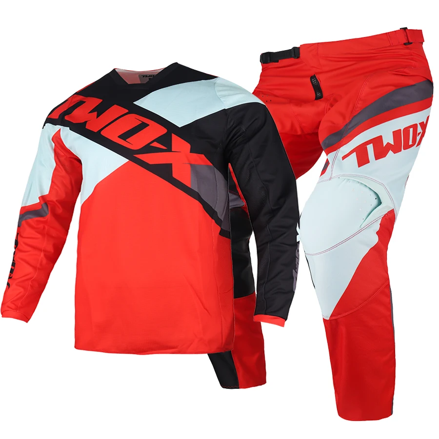 

MTB Bike Gear Set Motocross Racing 180 Xpozr Jersey Pants Combo Moto Kits MX BMX Motor Red White Suit Men