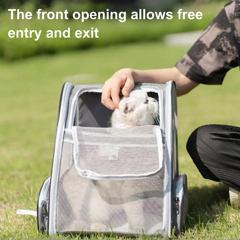 

Anxiety-reducing Pet Backpack Ventilated Mesh Cat Backpack Carrier for Outdoor Hiking Small Dog Travel Bag with for Medium
