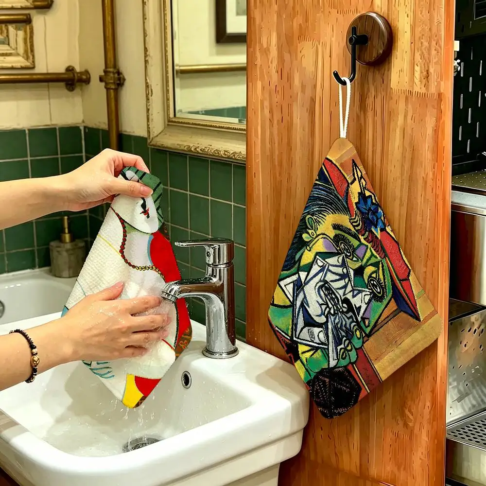 Legend Art Artist P-Pablo Picasso-MT Hanging Kitchen Towel, Polyester Cotton Material, Multipurpose Hand Wiping Towel for Family