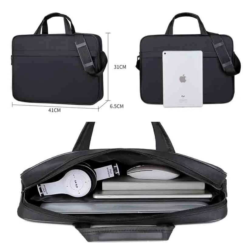 Waterproof Laptop Bag Oxford Cloth Notebook Case Handbag Computer Briefcase For 14 15 15.6 Inch MacBook Pro Air Shoulder