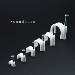 100pcs Cable Clips 4/6/8/10/12/14/16/20mm Cable Wire Clips Nail In Cable Clips Cable Tacks Coaxial Nail Clamps  Nails For Cords