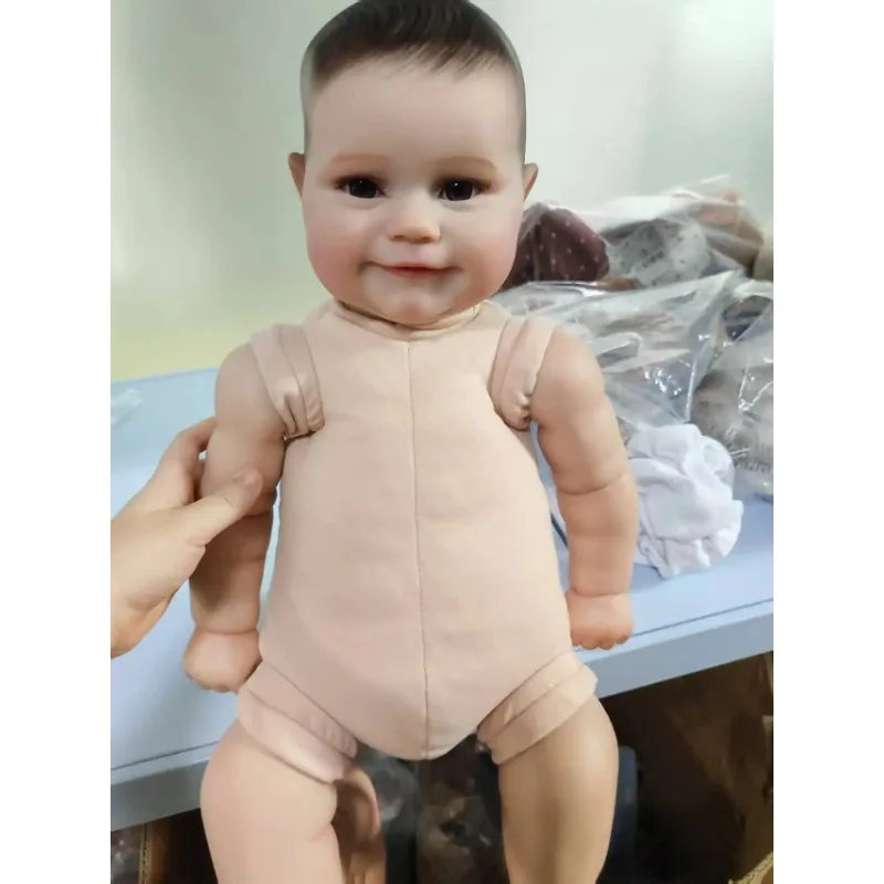 دمية أطفال تولد من جديد مقاس 50/60 سم مادي مع شعر مطلي عالي الجودة مصنوع يدويًا #6