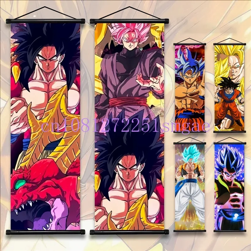 Dragon Ball Poster Anime Home Decoration Vegeta Hanging Painting  Scroll Pictures Canvas Wall Art Print For Living Room