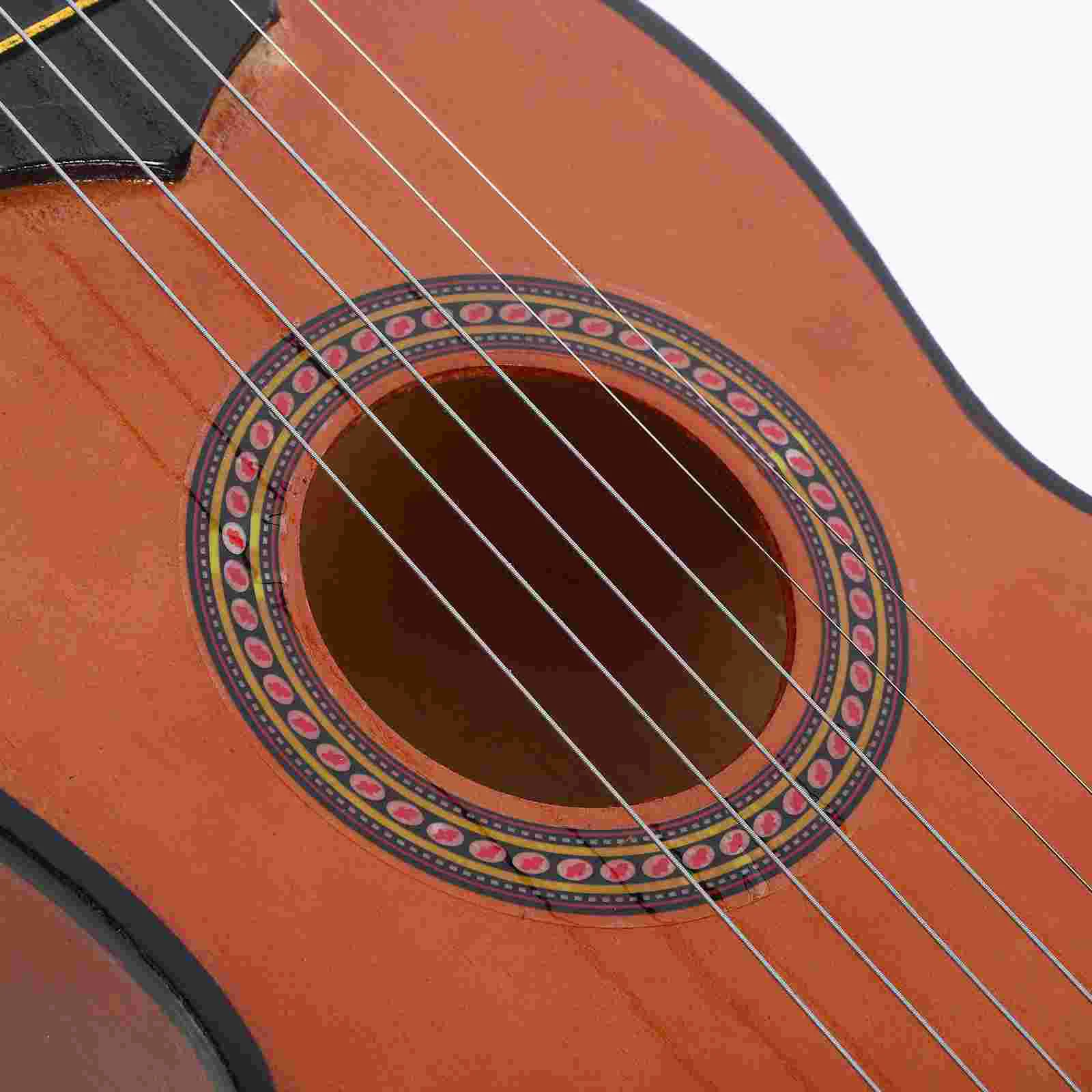 Children's Guitar Toy 21 Inch Wooden Acoustic Toddler Size Guitars Kids Musical Instruments Black Color Beginner Practice Toy