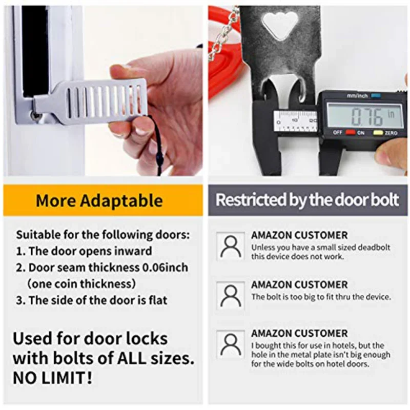 High Quality Travel Door Lock Security Portable Door Plug Hotel Door Blocker Home Security Lock Latch Device Lock Door