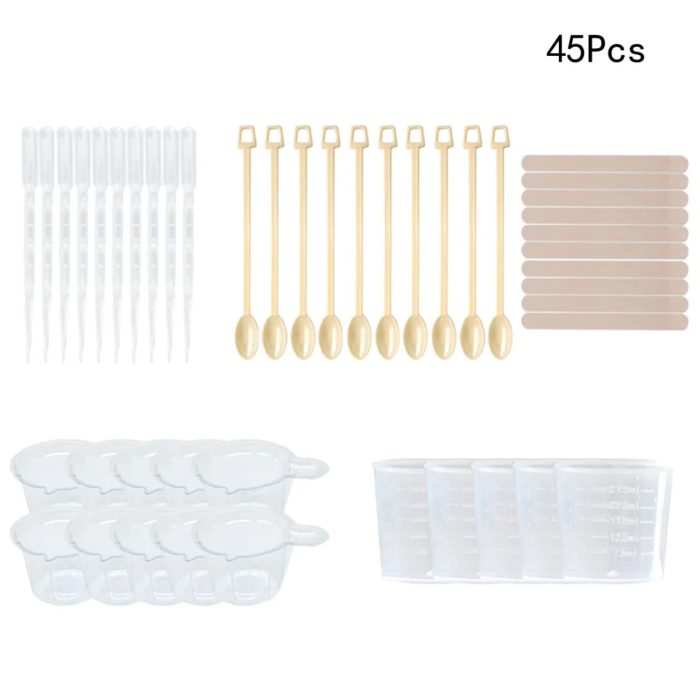 

45pcs /Set Resin Craft Tools Kit Diy Epoxy Making Set For Jewelry Coaster Keychain Bowl Mat Pendant Handmade Projects