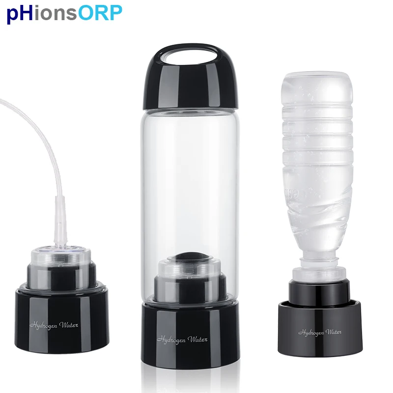 

14oz Glass Hydrogen Water Bottle PEM from Japan H2 Cup Hydro Water Flask Ionizer Molecular Hydrogen Generator