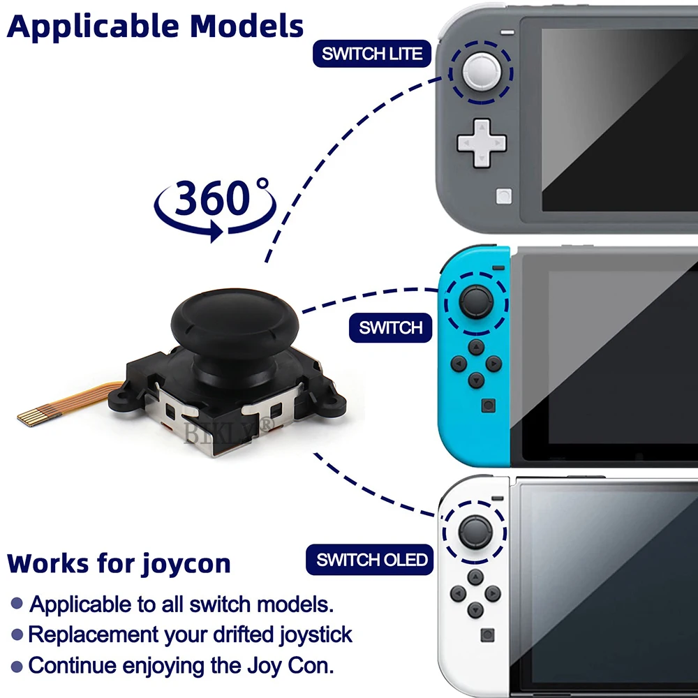 Substituição Hall Effect Joystick para Nintendo Switch, Lite, OLED, Joycon, Thumb Stick analógico, Peças de reparo