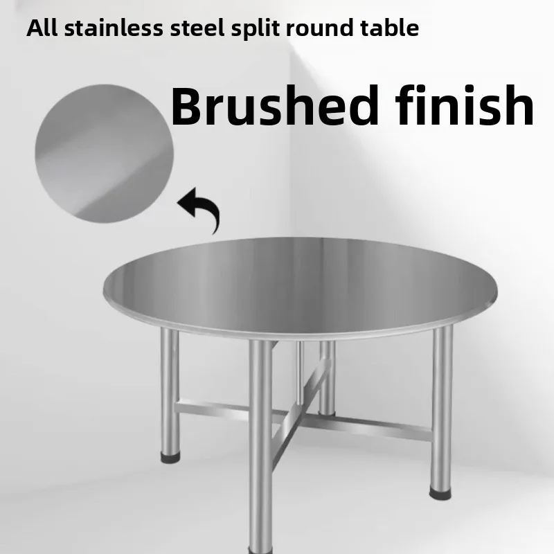 Extra thick stainless steel split round table supper stall, canteen banquet can be cleaned and stored quickly and easily 5