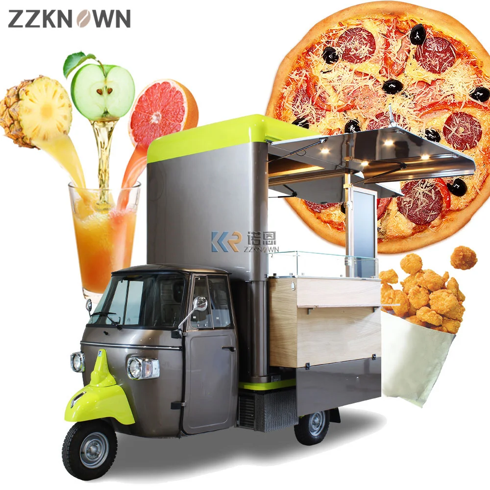 รถเข็นไอศครีมรถเข็นอาหารรถเข็นมือถือคีออสรถสามล้อ Piaggio APE รถบรรทุกราคาโรงงาน