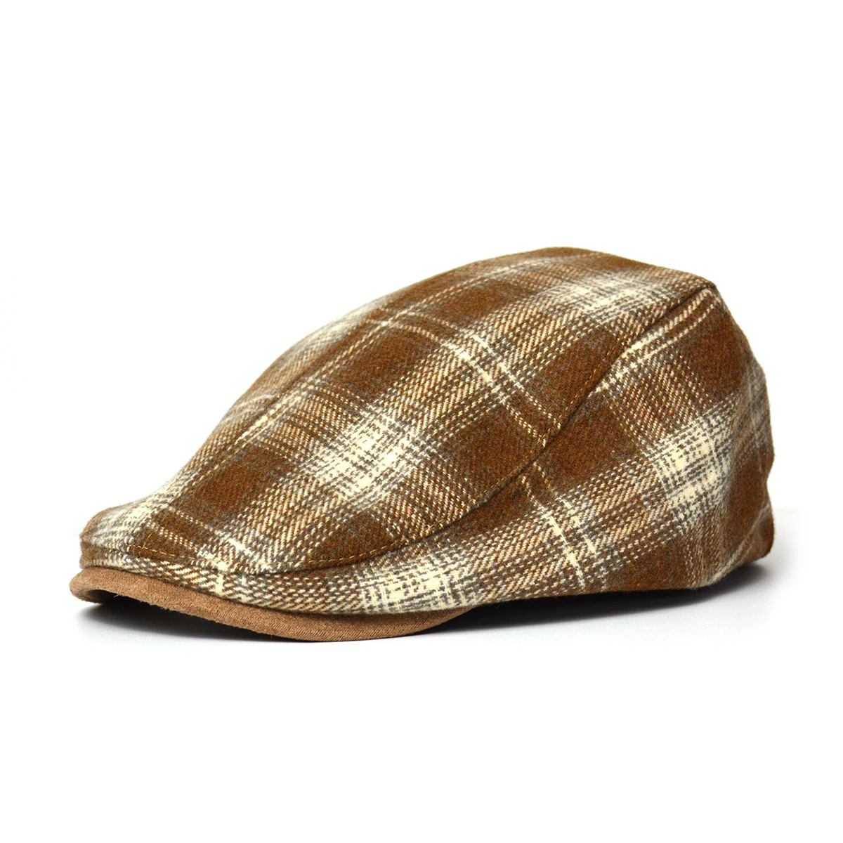 Winter Vintage Plaid Thick Beret Hat Corduroy Newsboy Cap Men Women England Gatsby Retro Hat Driver Flat Cap