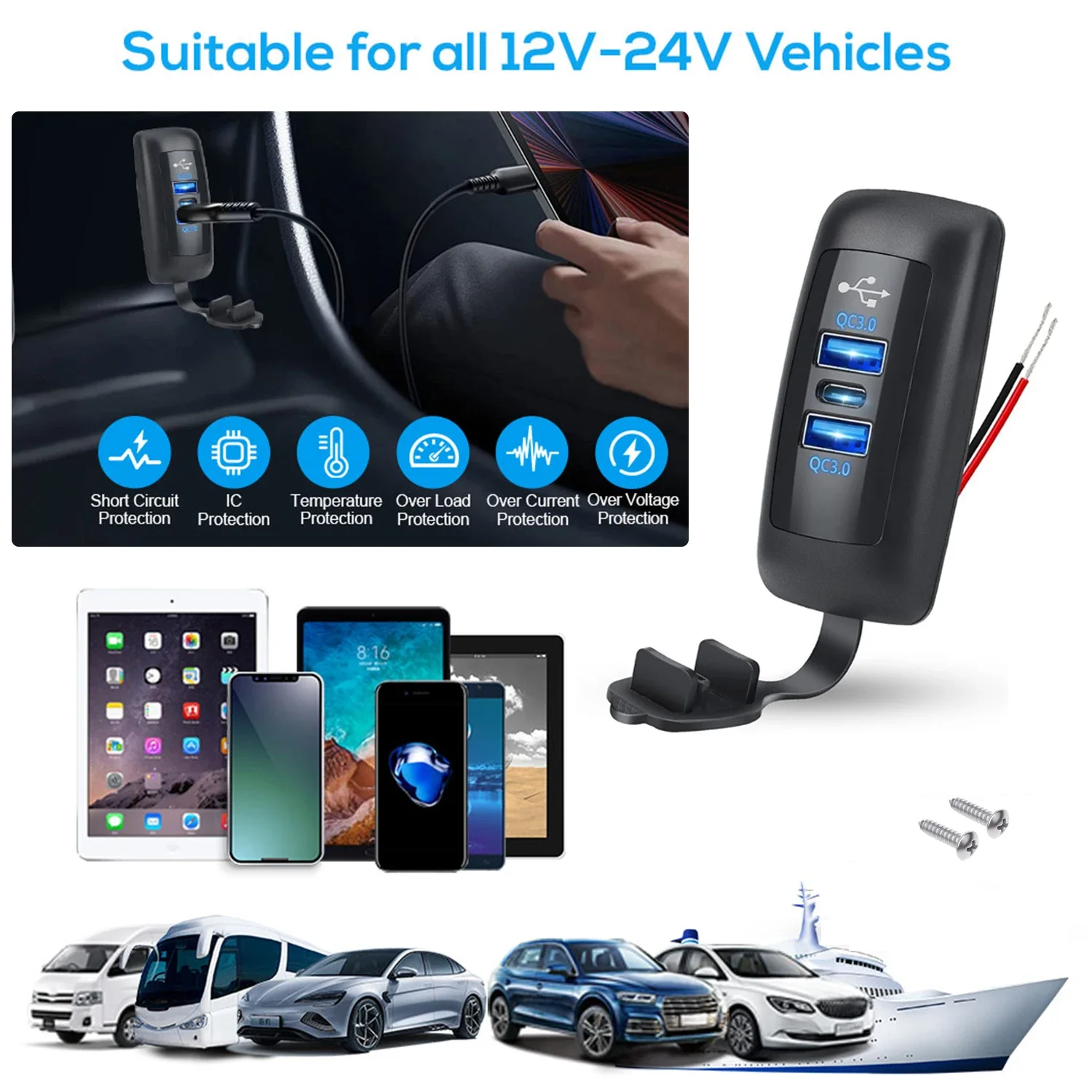 3-Ports 12V-24V Usb… - image