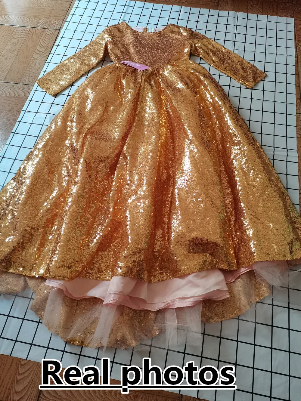 2-12yrs Teenage Girls Wedding Gold sequins Flower Girl Dress Princess Birthday Party Pageant prom Long Girl Dresses vestidos