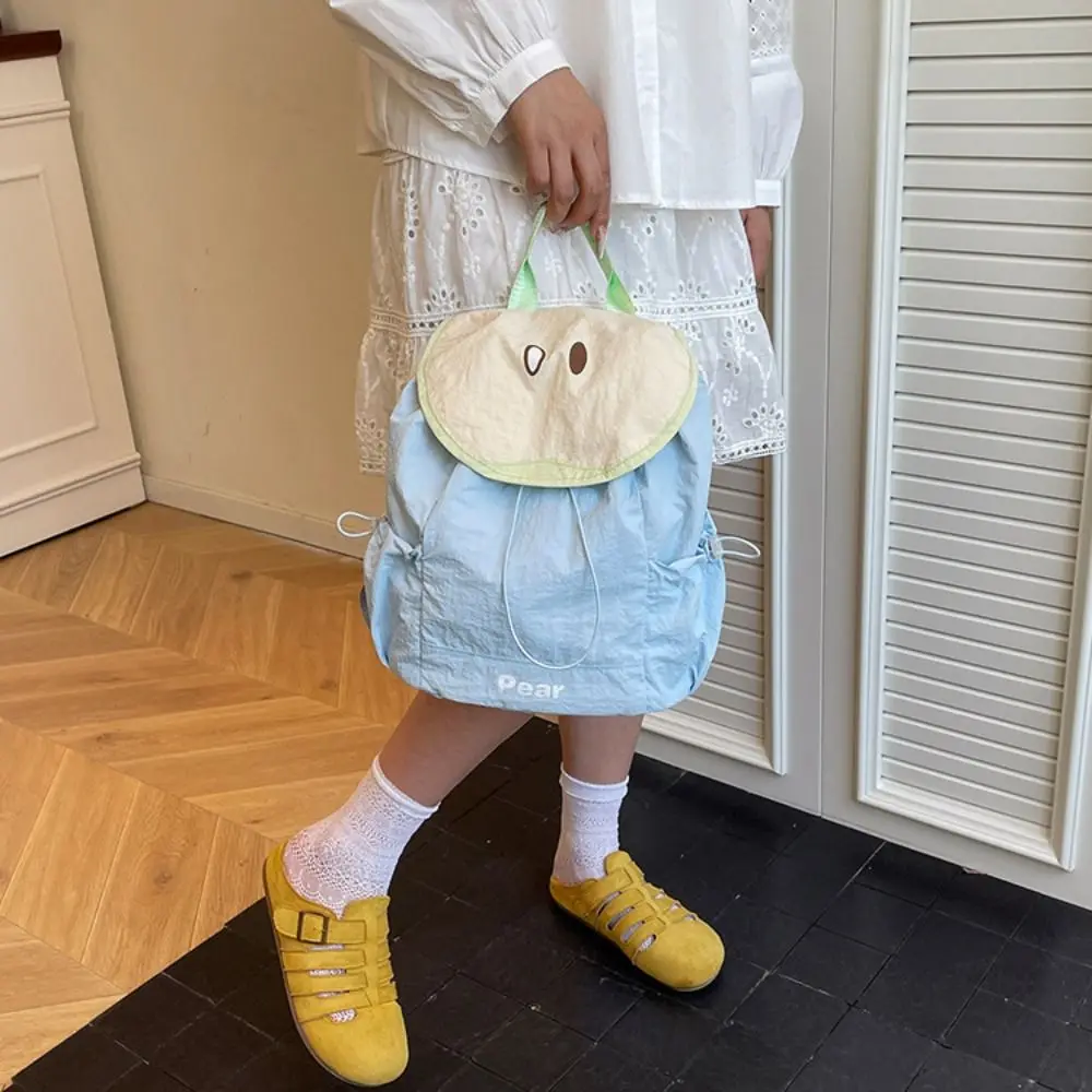 الكورية نمط في الهواء الطلق الرباط على ظهره السفر الدوبامين اللون الفاكهة النايلون على ظهره حقيبة كتب مقاوم للماء المشي لمسافات طويلة حقيبة كتف