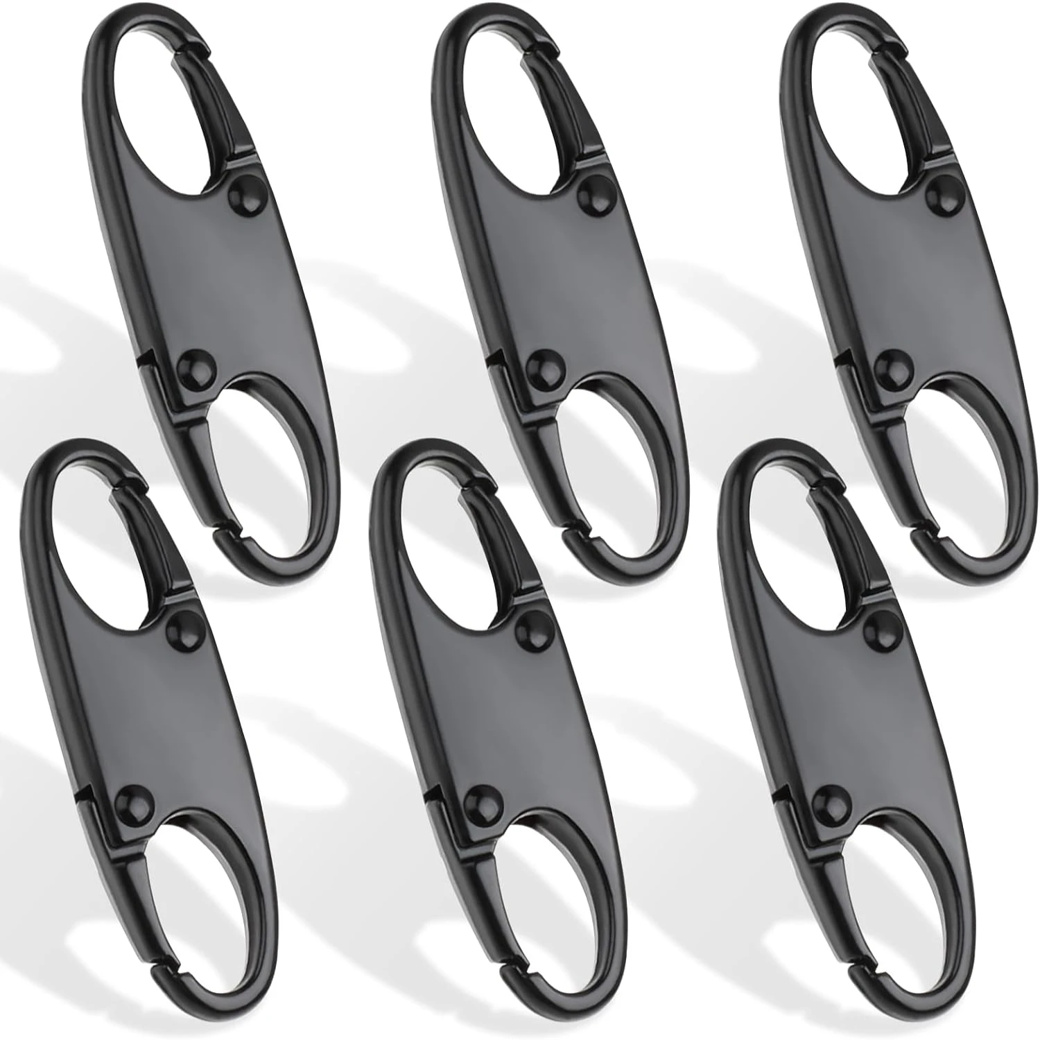 Reliable and High-Quality Double Small Alloy Carabiner Clips Set - Durable Essential S Zipper Clip Keychain for Wilderness Excur