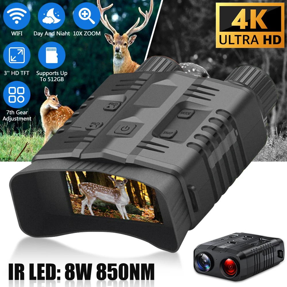 R19 1080P N009 4K Digital Night Vision Binoculars 3W Infrared Night Vision Goggles Recorder Full Dark 300m For Hunting Camping