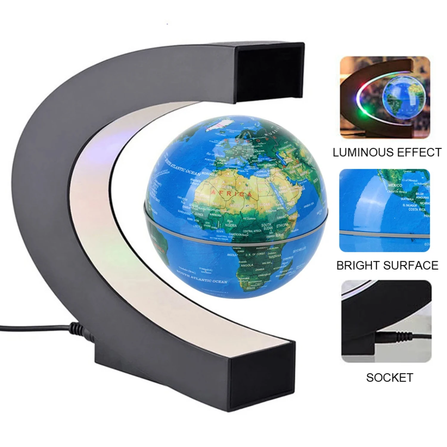 Globo de levitação flutuante led mapa do mundo eletrônico antigravidade lâmpada novidade bola luz decoração para casa presentes aniversário