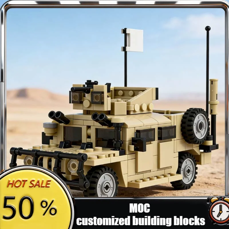 

286 PCS Armored Vehicle Bricks M1165A1 MOC Customize Modular Building Block Model Educational Popular DIY Boys Toy Birthday Gift