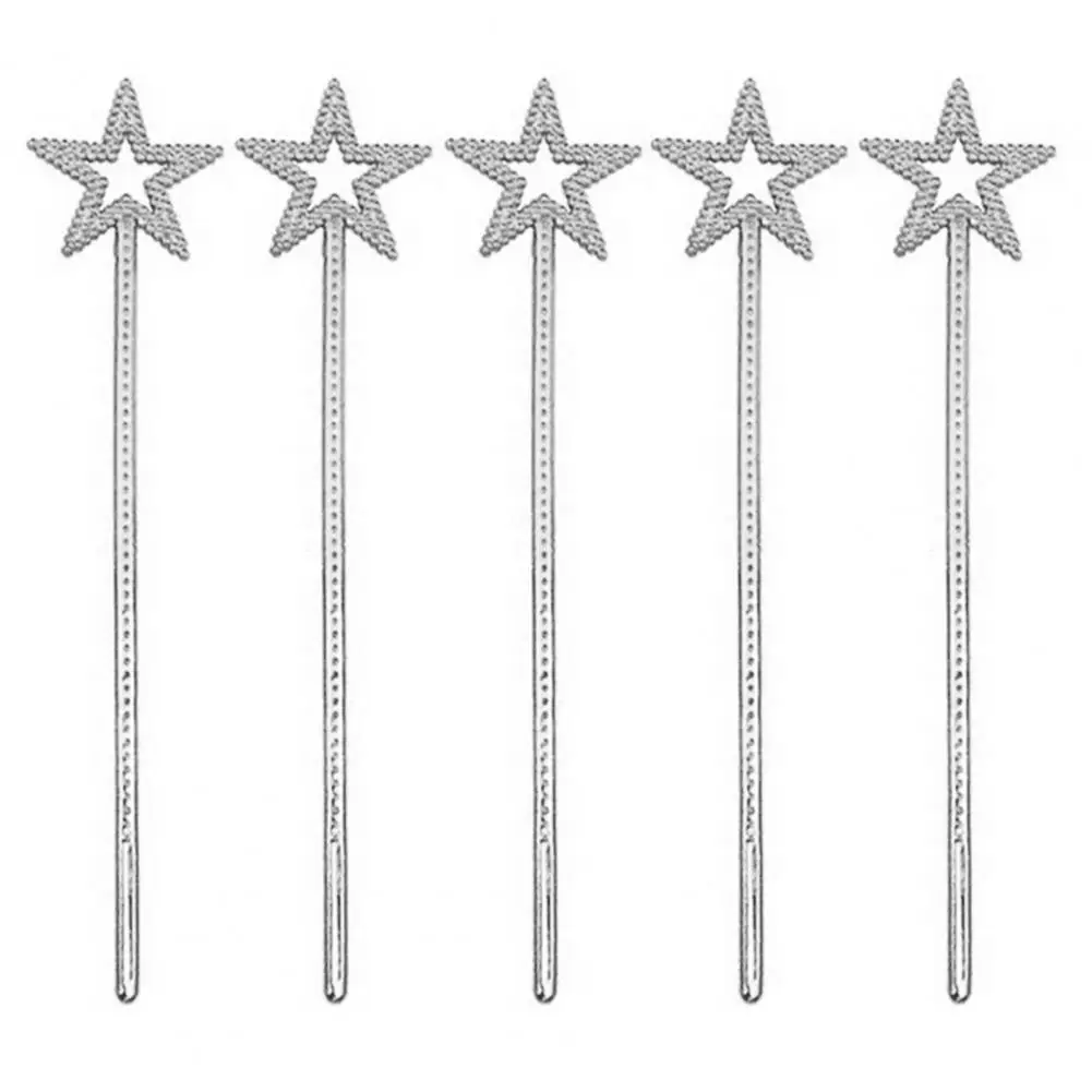 5Pcs Fairy Wand Fine Workmanship Star Shape Wands Durable Dress Up Props For Festival Party Decoration